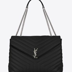 LOULOU MEDIUM CHAIN BAG IN MATELASSÉ "Y" LEATHER